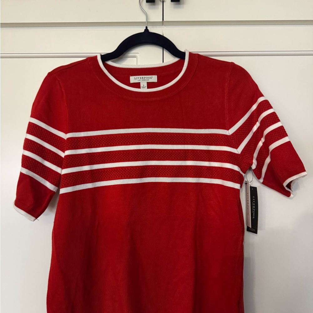 Liverpool Red and White Striped Top